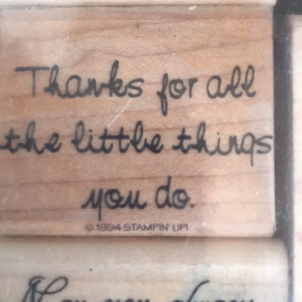 Vintage set of rubber stamps with nice warm sayings/words  stationary scrapbook